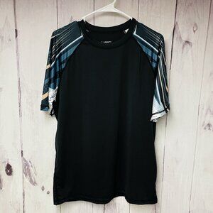 Liberty Pro Men's Activewear Shirt Size Medium Black Blue White Short Sleeve